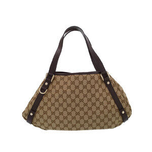 Gucci Beige Ebony GG Canvas Abbey Tote Bag